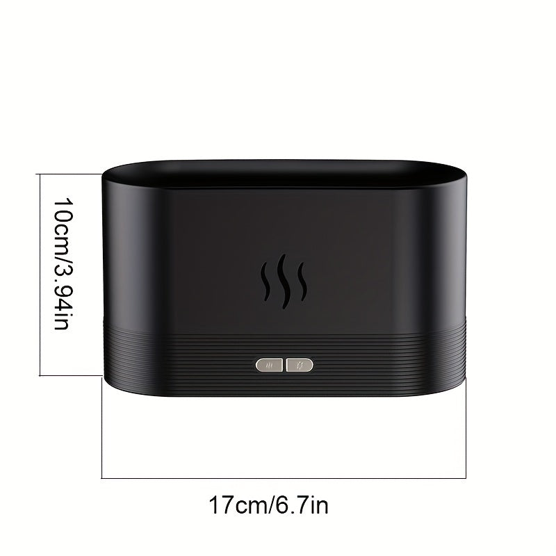 Difusor de aroma LED con efecto llama – humidificador decorativo USB para dormitorio y oficina