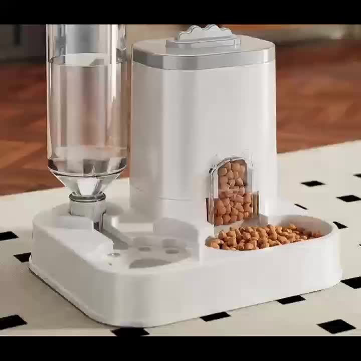 Dispensador automático de agua y comida para mascotas – diseño moderno sin batería