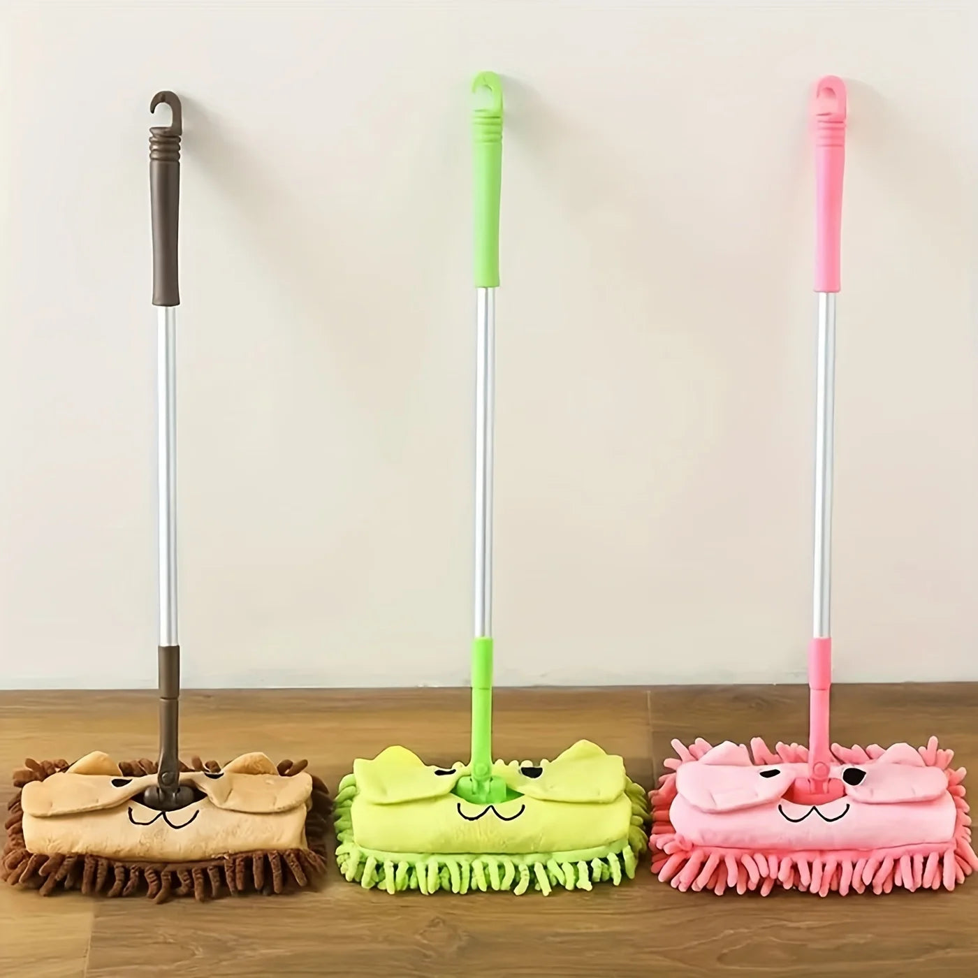 Mini fregona portátil con diseño de dibujos animados – limpieza en seco y húmedo para suelos y rincones