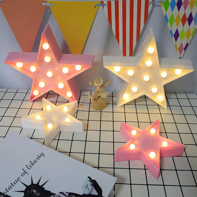 Lámpara LED decorativa con formas de luna, nube y estrella – luz cálida para dormitorio y escritorio