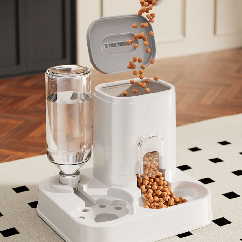 Dispensador automático de agua y comida para mascotas – diseño moderno sin batería