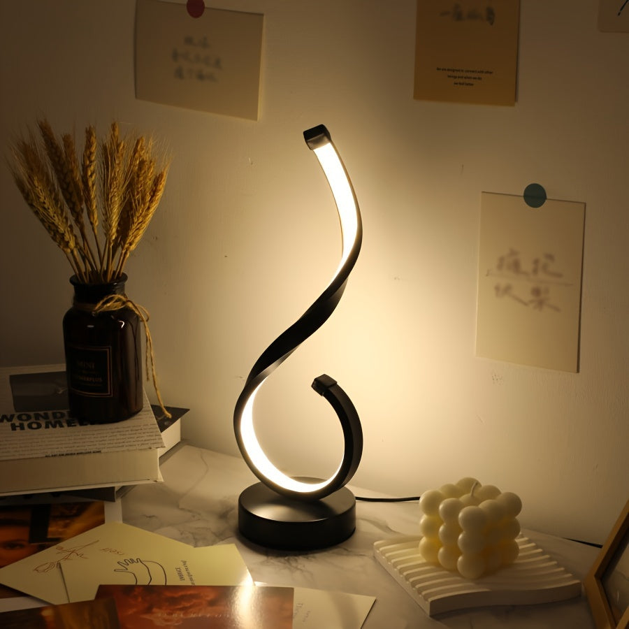 Lámpara de mesa decorativa de hierro – luz regulable USB para escritorio y dormitorio