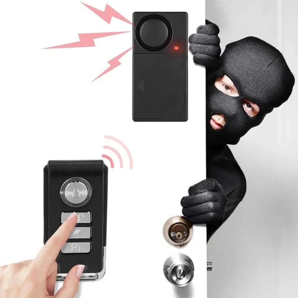 Alarma de Puerta/Ventana Inalámbrica 110 dB con Control Remoto  Antirrobo Fácil de Instalar
