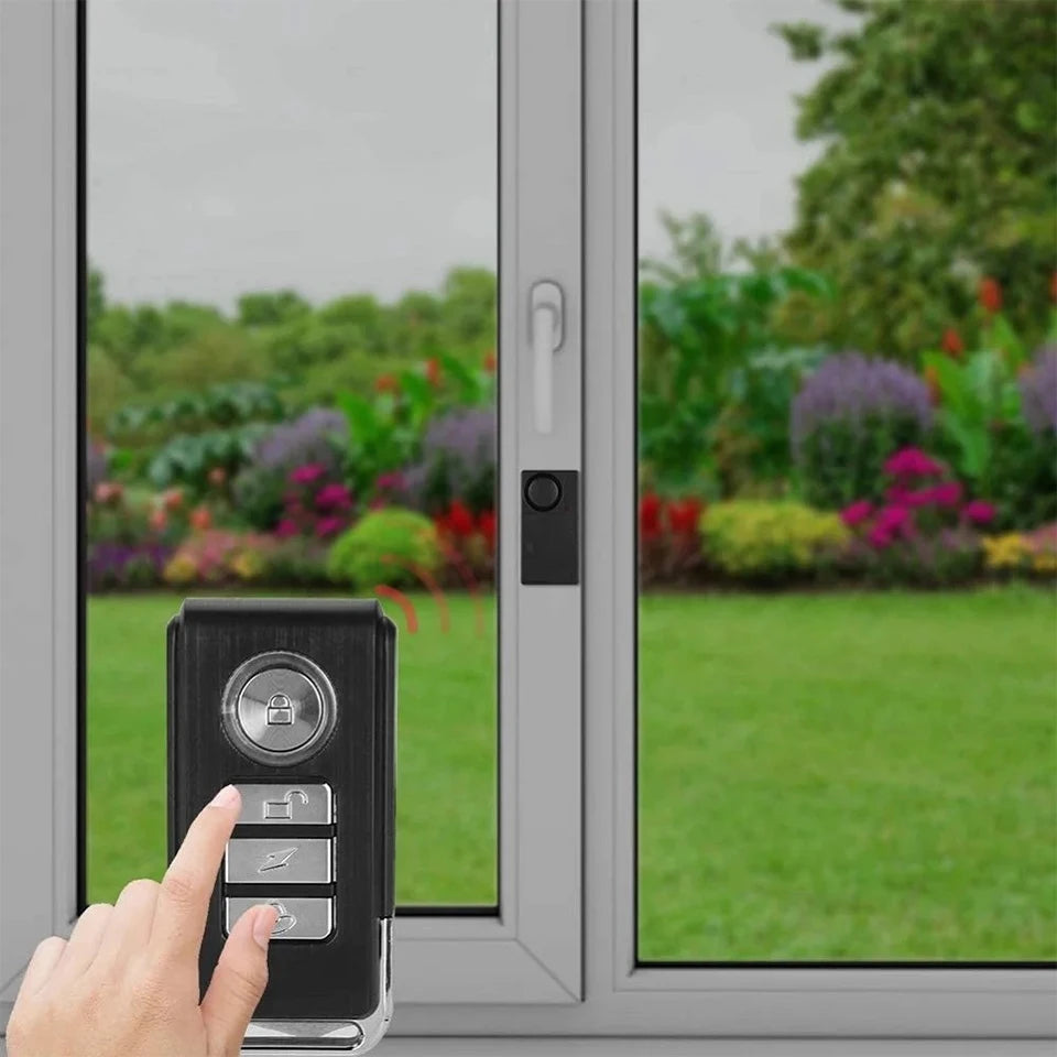 Alarma de Puerta/Ventana Inalámbrica 110 dB con Control Remoto  Antirrobo Fácil de Instalar