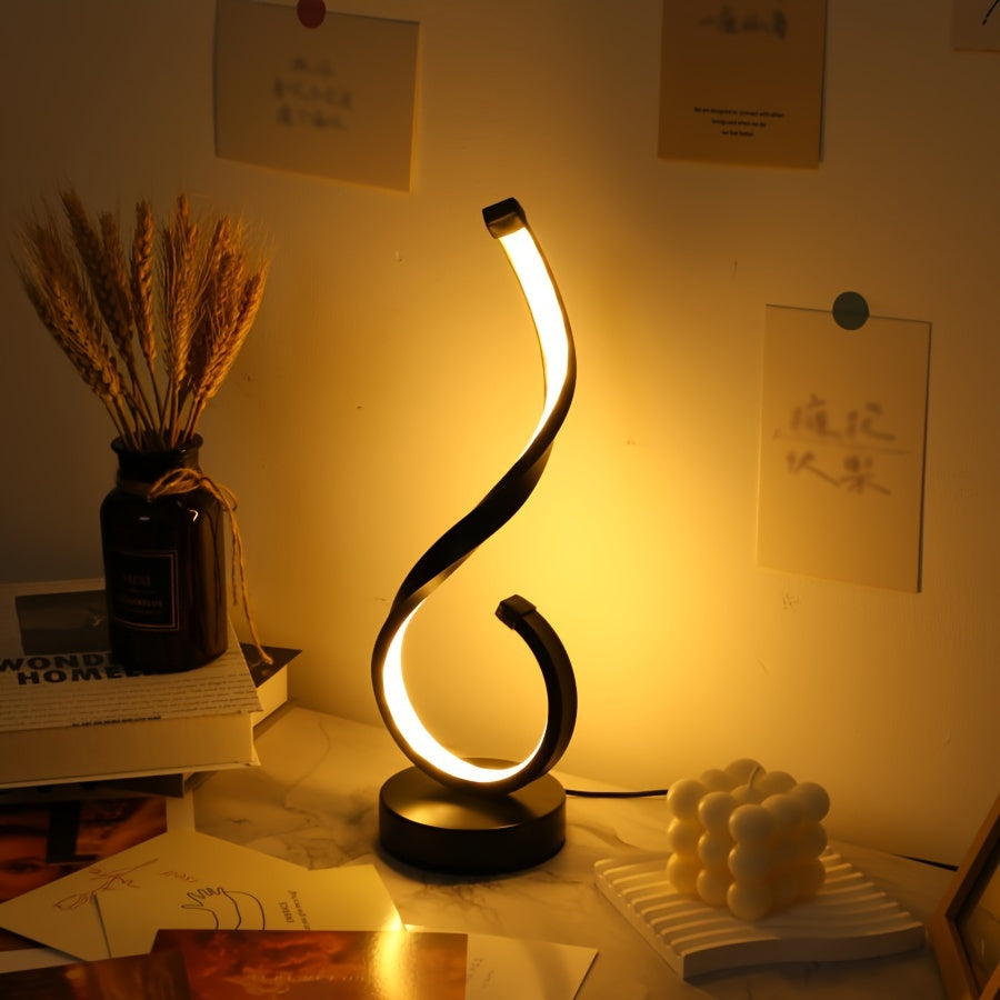 Lámpara de mesa decorativa de hierro – luz regulable USB para escritorio y dormitorio